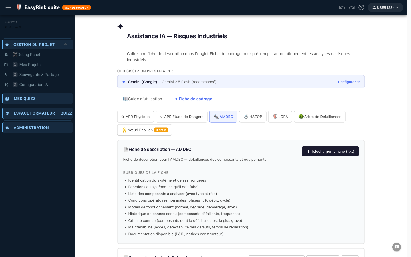 Fiche AMDEC vide